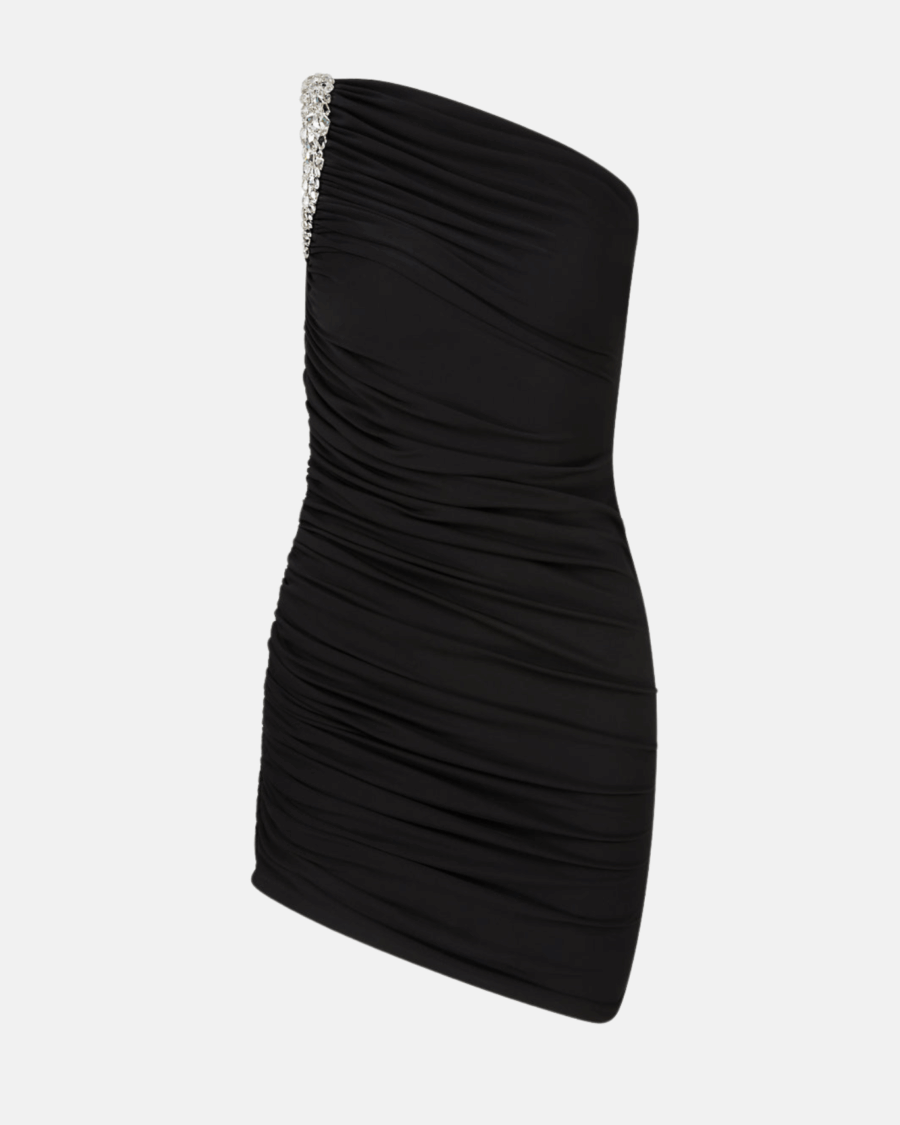 CRYSTAL CLAW DRAPED MINI DRESS