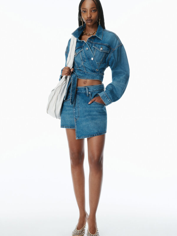 WRAPPED DENIM SKIRT