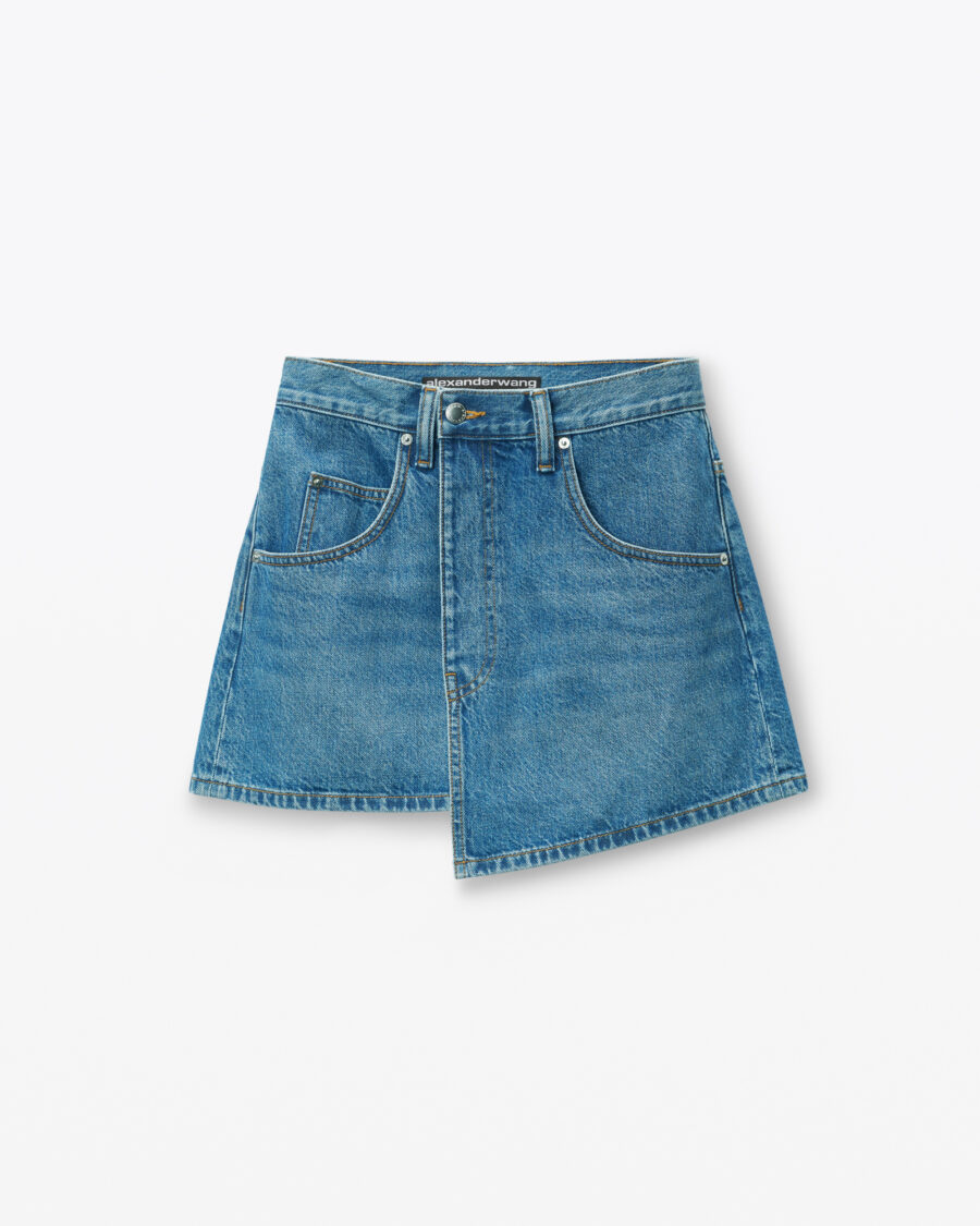 WRAPPED DENIM SKIRT