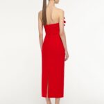 FLOWER DRAPED MIDI DRESS