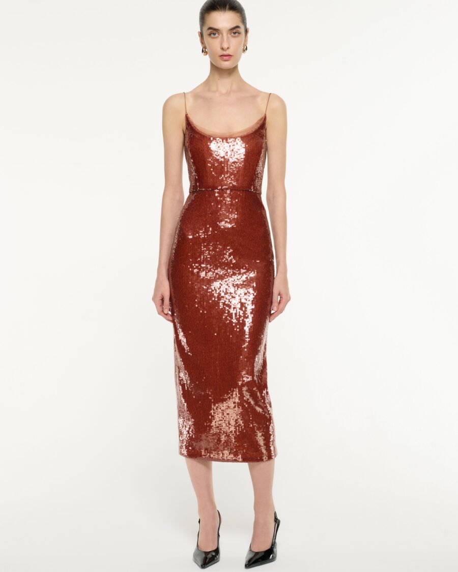 SEQUIN MIDI DRESS