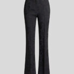FLARED PAISLEY JACQUARD TROUSERS