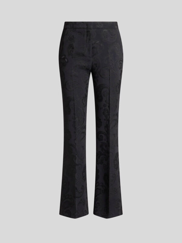 FLARED PAISLEY JACQUARD TROUSERS