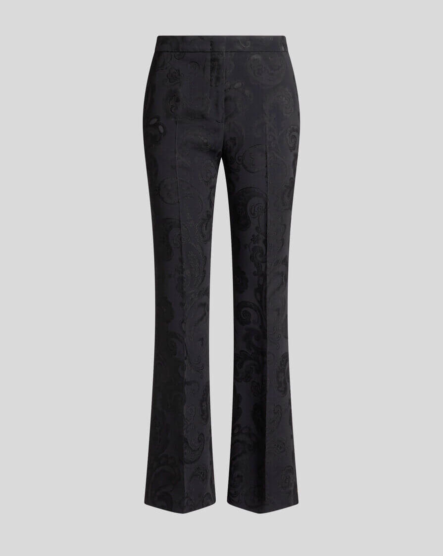 FLARED PAISLEY JACQUARD TROUSERS