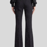 FLARED PAISLEY JACQUARD TROUSERS