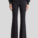 FLARED PAISLEY JACQUARD TROUSERS