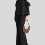 FLARED PAISLEY JACQUARD TROUSERS
