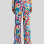 SILK TROUSERS WITH FLORAL PRINT