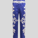 FLORAL JACQUARD PALAZZO TROUSERS