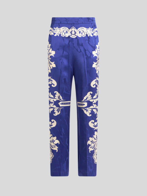 FLORAL JACQUARD PALAZZO TROUSERS