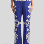 FLORAL JACQUARD PALAZZO TROUSERS