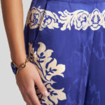 FLORAL JACQUARD PALAZZO TROUSERS