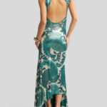 LAMINATED JERSEY DRESS WITH MAXI PAISLEY PRINT