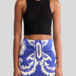 KNIT CROP TOP WITH PUNCHED DETAIL