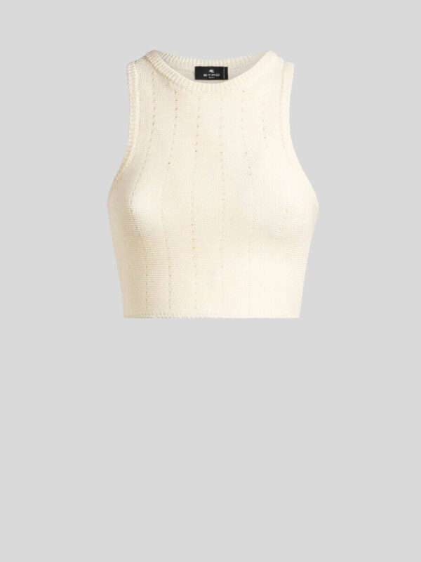 KNIT CROP TOP WITH PUNCHED DETAIL