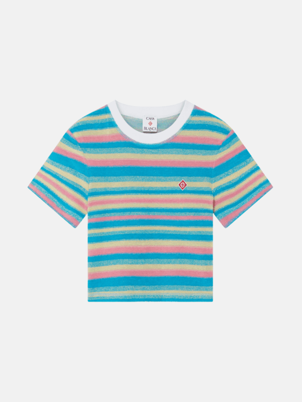 STRIPED TOWELLING TOP