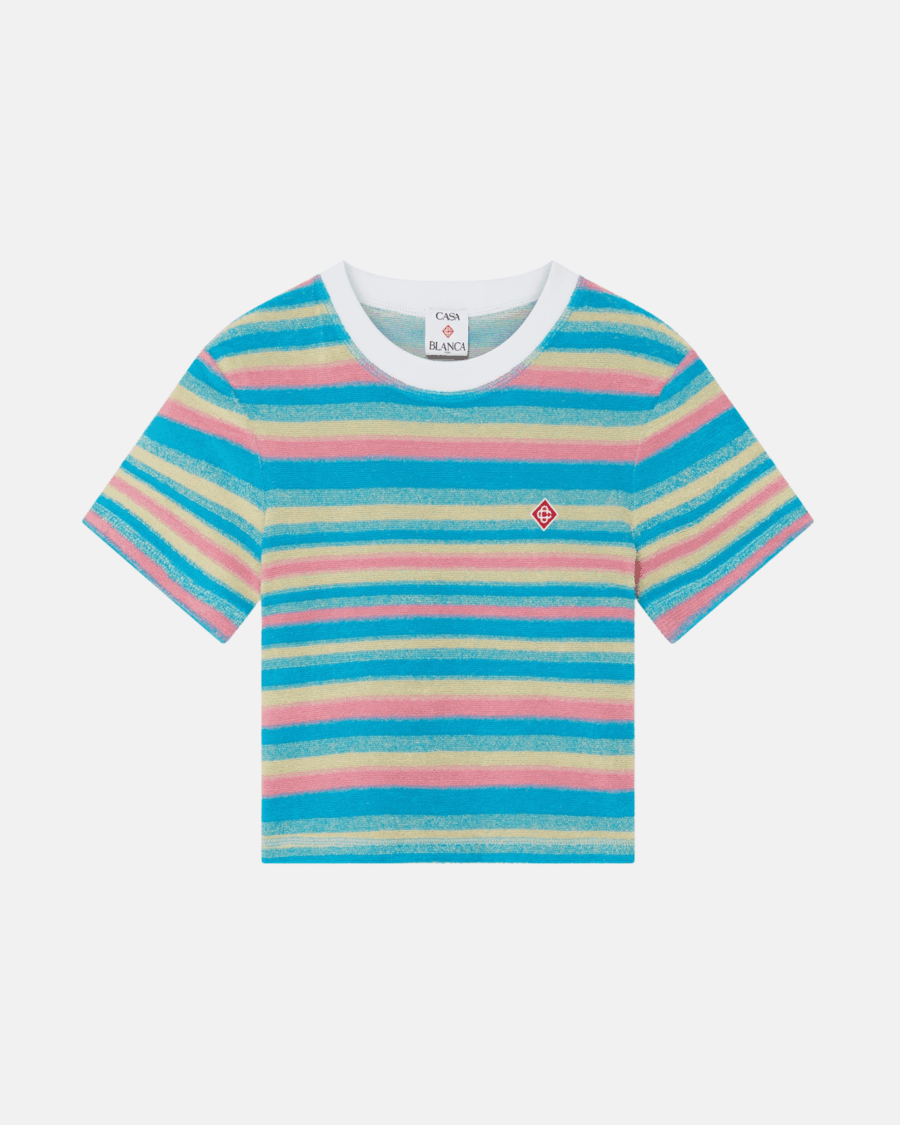 STRIPED TOWELLING TOP