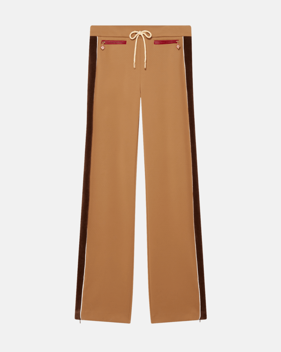 CHENILLE PANELLED TRACK PANTS