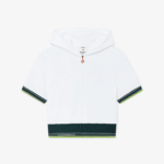TEXTURED VELOUR CROPPED HOODIE