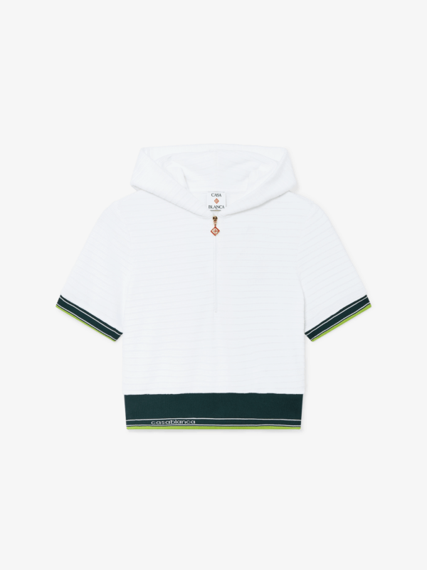 TEXTURED VELOUR CROPPED HOODIE