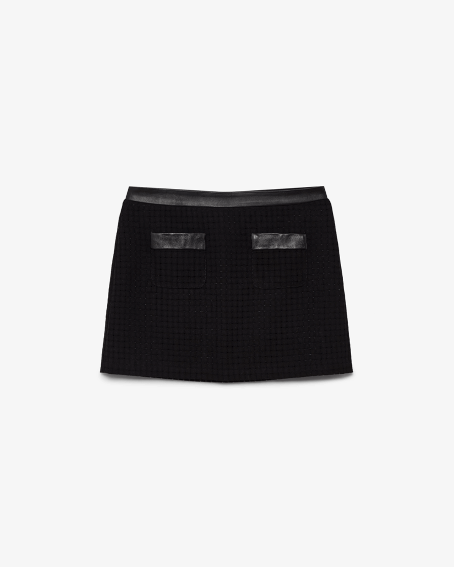 OPEN WEAVE TAILORED SKIRT