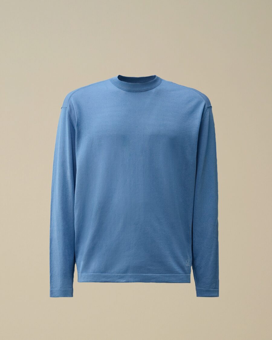 LISLE THREAD CREWNECK LOGO KNIT