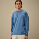 LISLE THREAD CREWNECK LOGO KNIT