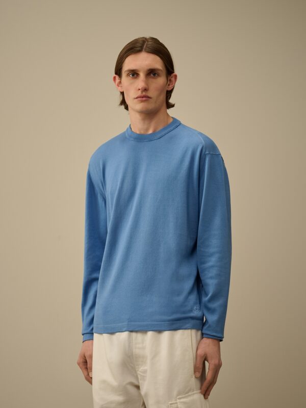 LISLE THREAD CREWNECK LOGO KNIT