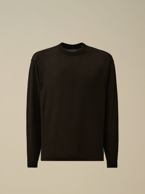 LISLE THREAD CREWNECK LOGO KNIT