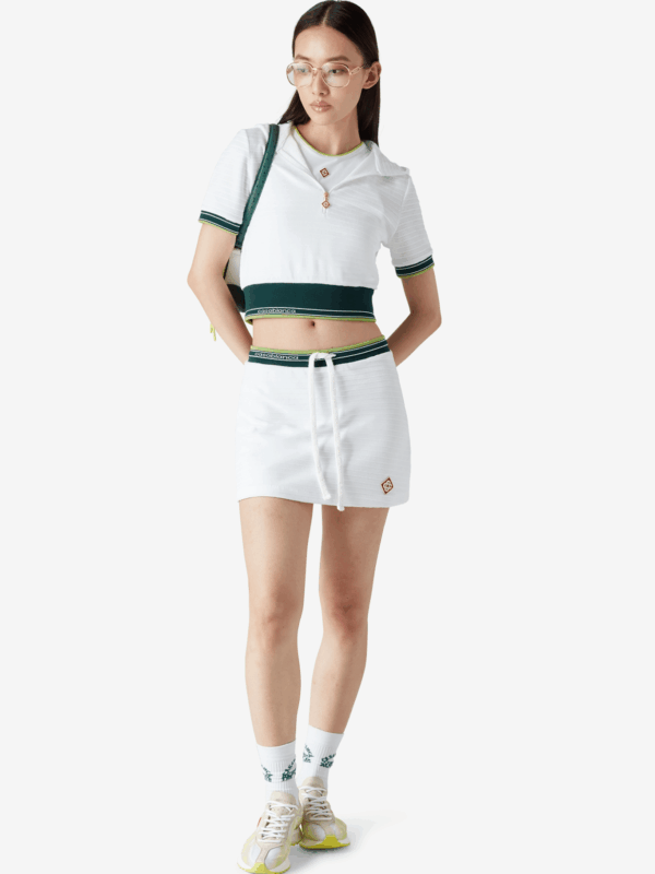 TEXTURED VELOUR TENNIS SKIRT