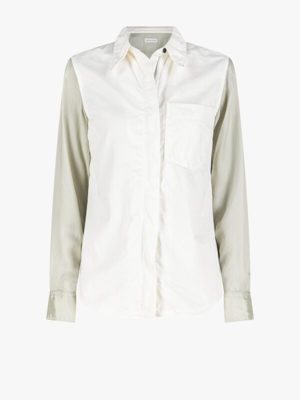 LIGHT DENIM CONTRSTED SHIRT