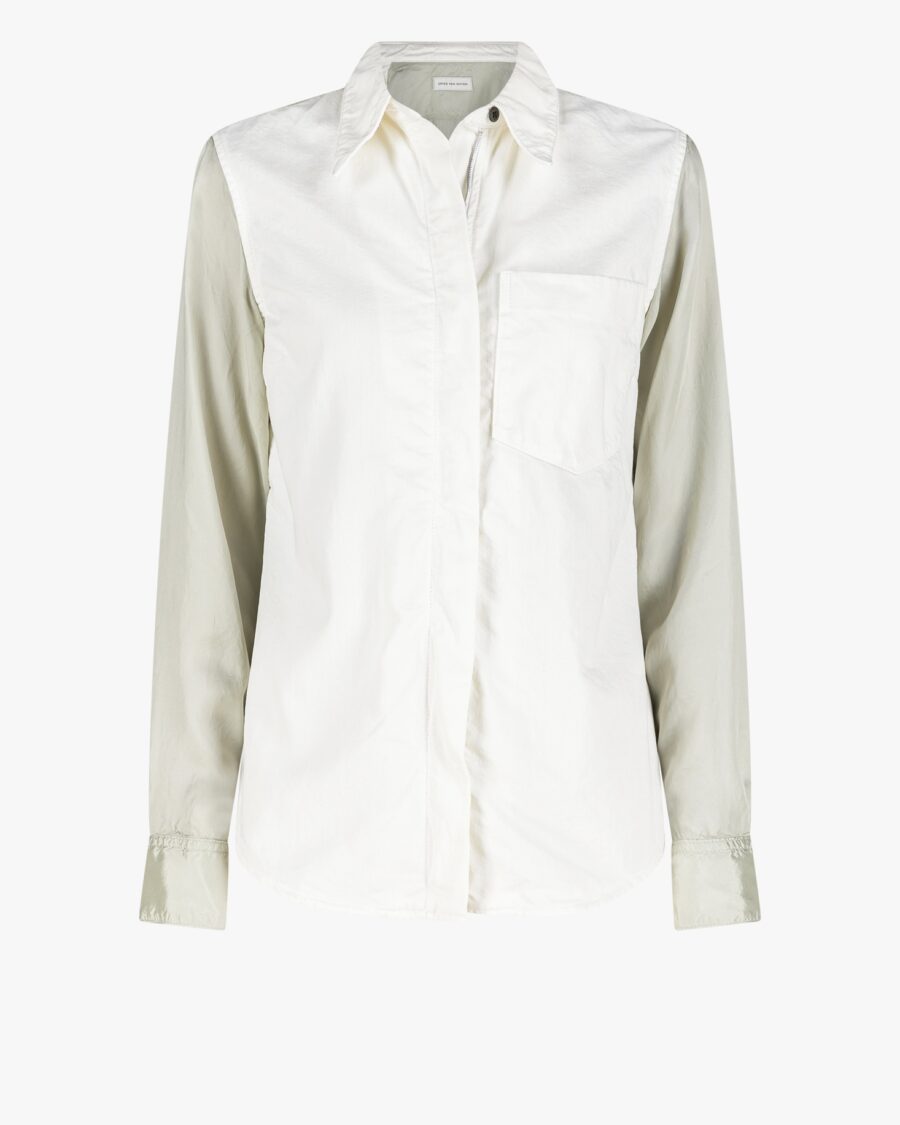 LIGHT DENIM CONTRSTED SHIRT