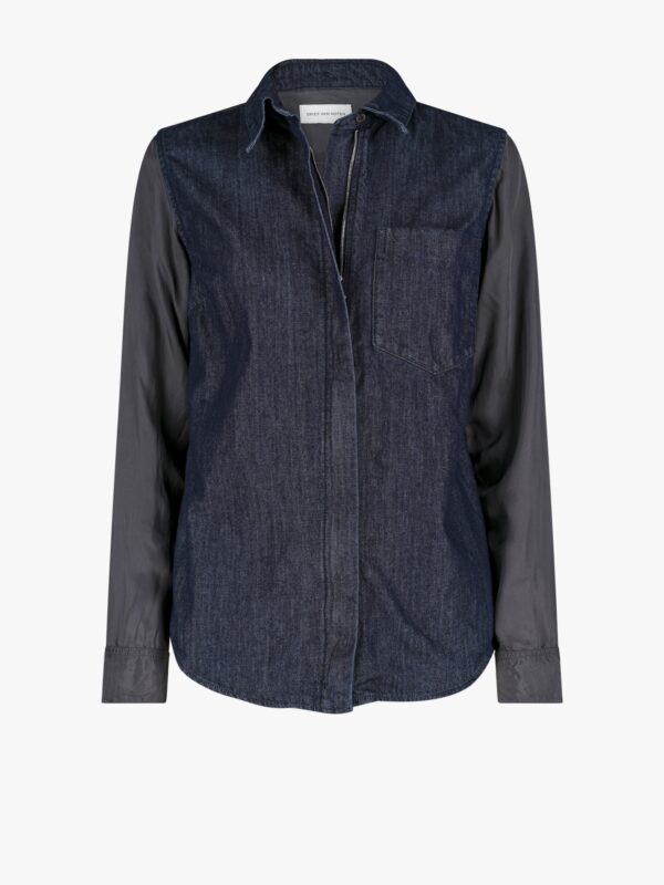 LIGHT DENIM CONTRSTED SHIRT