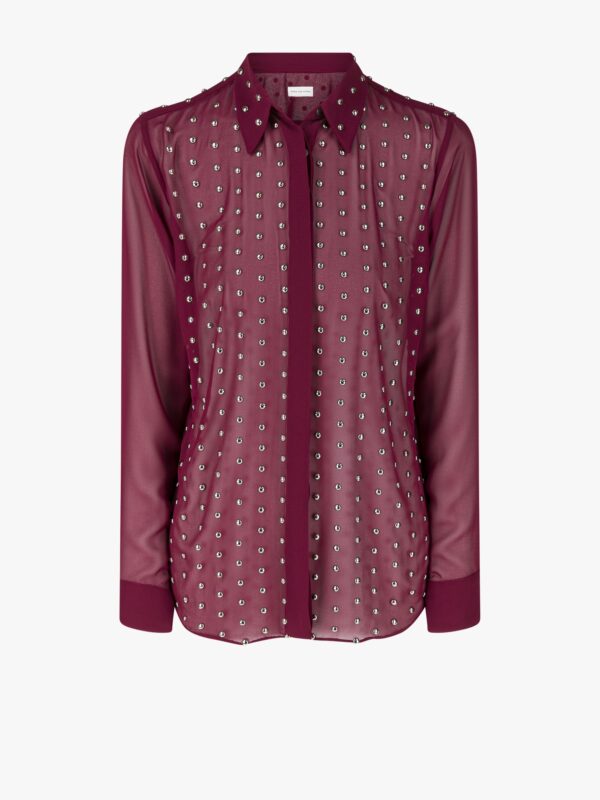 STUDDED SHEER SHIRT