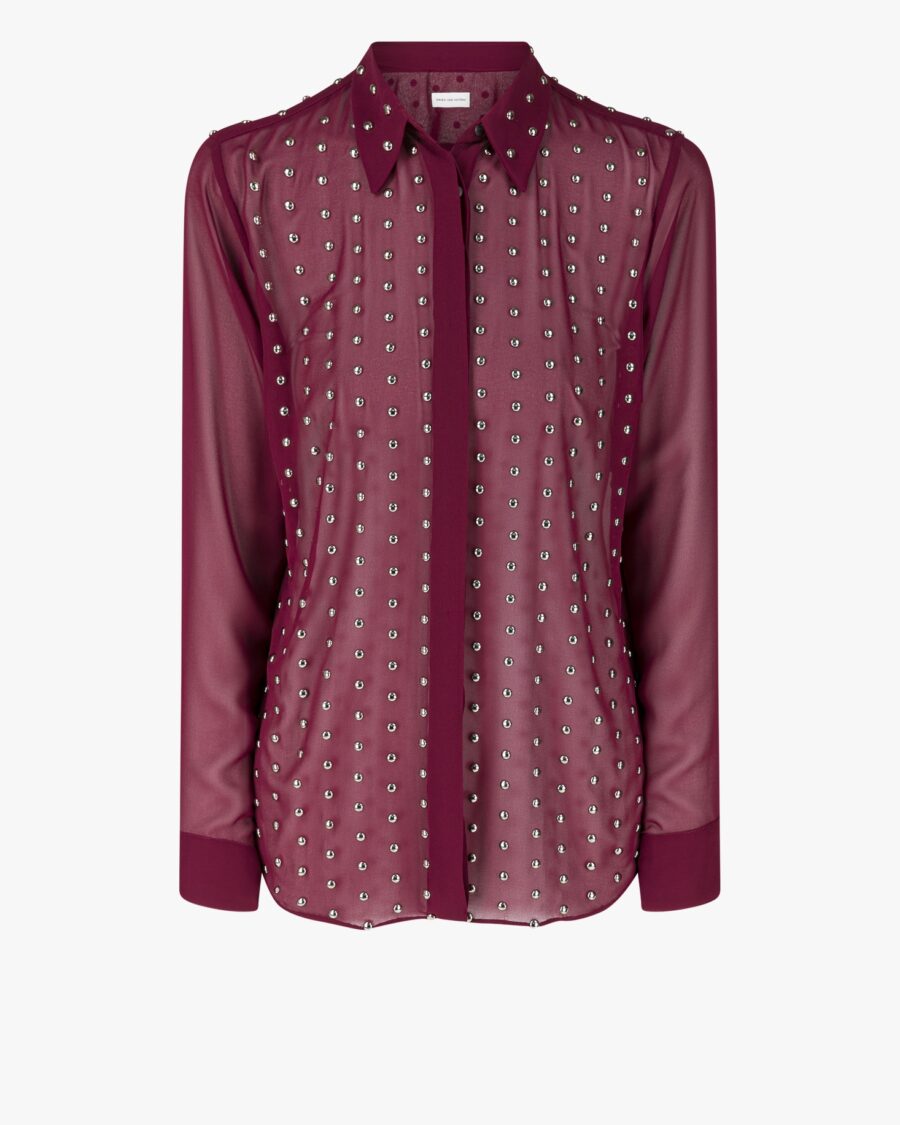 STUDDED SHEER SHIRT