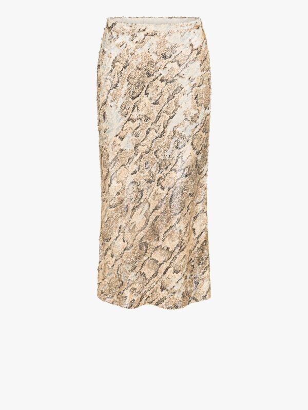 SNAKE PRINTED MIDI SKIRT