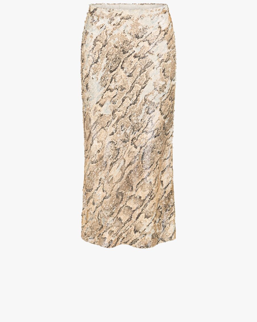 SNAKE PRINTED MIDI SKIRT