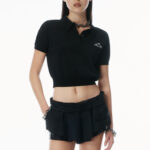 MESH CROPPED POLO