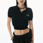 MESH CROPPED POLO