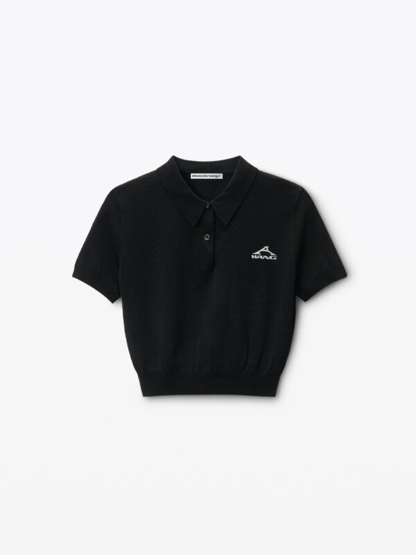 MESH CROPPED POLO