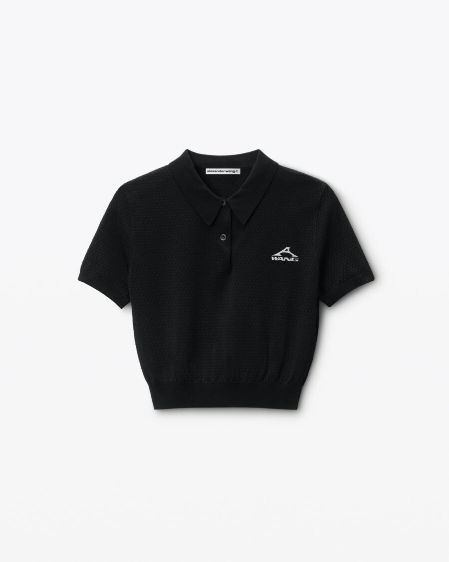 MESH CROPPED POLO