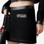 OPEN WEAVE TAILORED SKIRT