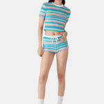 STRIPED TOWELLING TOP