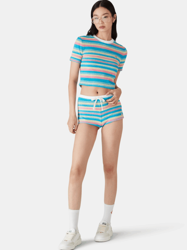 STRIPED TOWELLING TOP