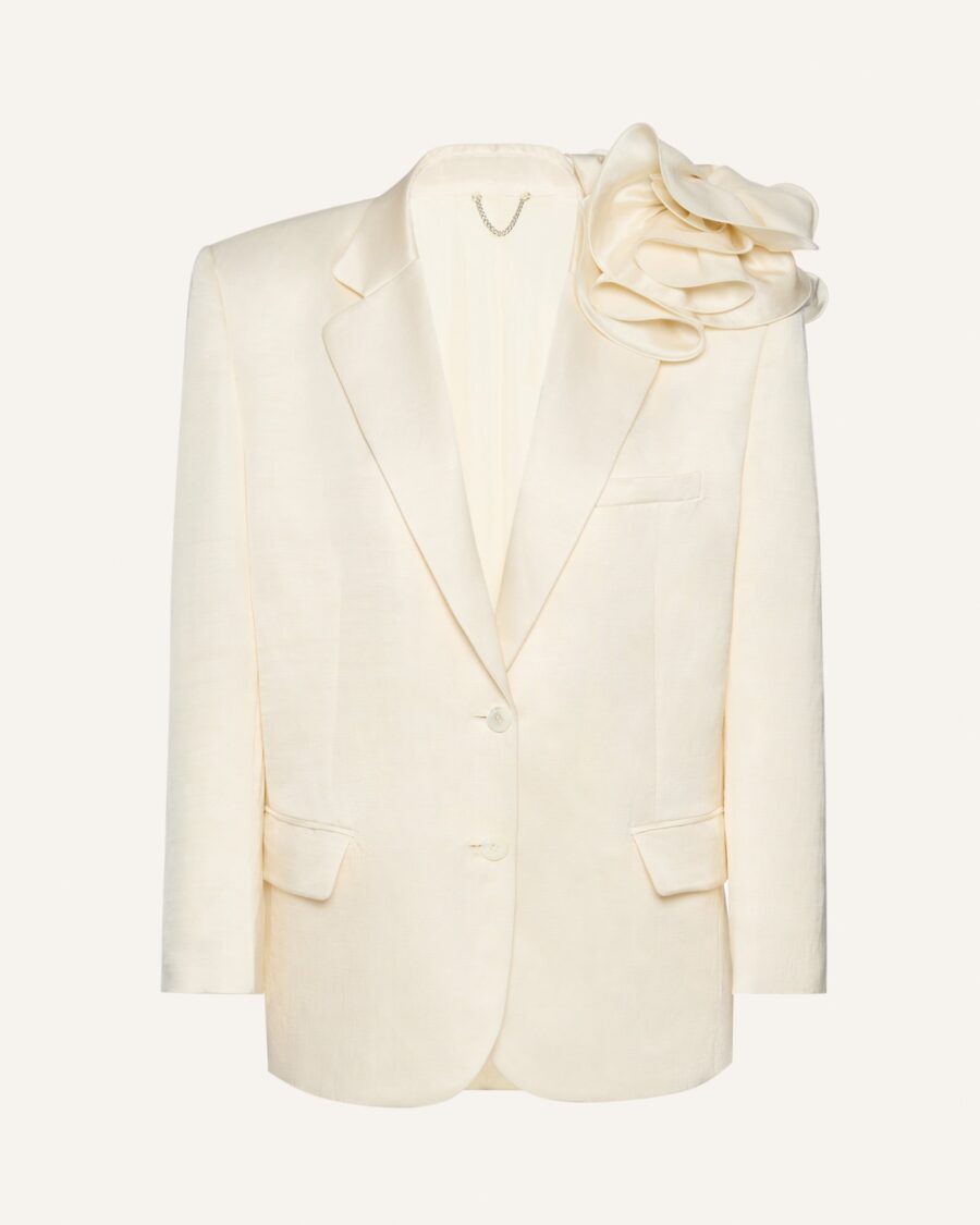FLOWER APPLIQUE OVERSIZED BLAZER