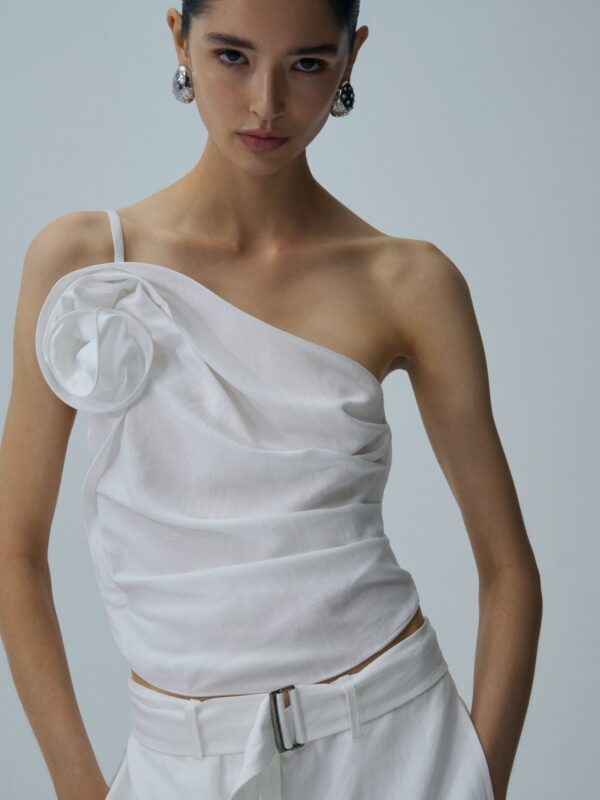 ONE SHOULDER DRAPED TOP