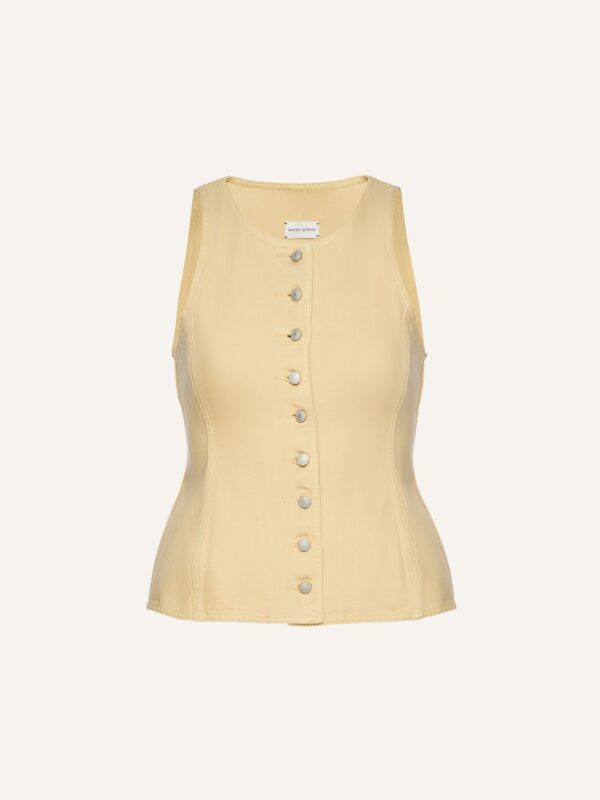 ROUND NECK DENIM WAISTCOAT
