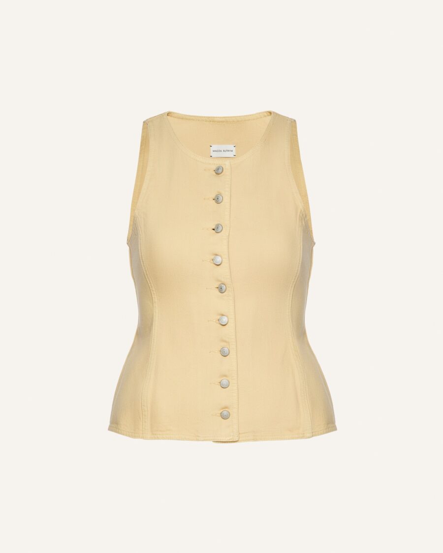 ROUND NECK DENIM WAISTCOAT