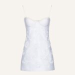 LACE POPLIN BUSTIER MINI DRESS