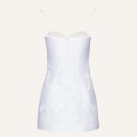LACE POPLIN BUSTIER MINI DRESS